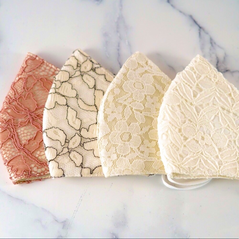 Set 4 soft lace face mask